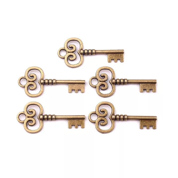 Tibeti fityegő KULCS 19x40 mm - ósárgaréz (100 db-os csomagolás) Tibeti fityegő KULCS 19x40 mm - ósárgaréz (100 db-os csomagolás)