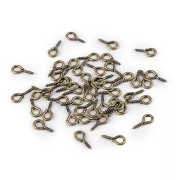   Csavarozható szem 10 mm - 2 ósárgaréz (50 db-os csomagolás)