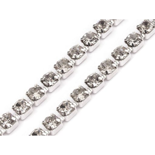 Kristály strasszlánc folyóméter 2,4 mm szélessége