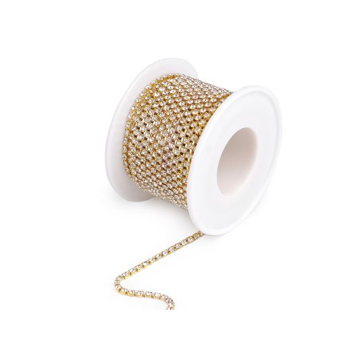 Kristály strasszlánc folyóméter 2,4 mm szélessége