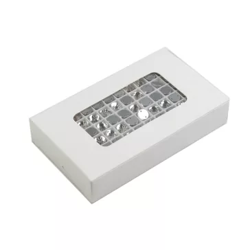   Felvarrható csiszolt kövek Ø8 mm - crystal (12 db-os csomagolás)
