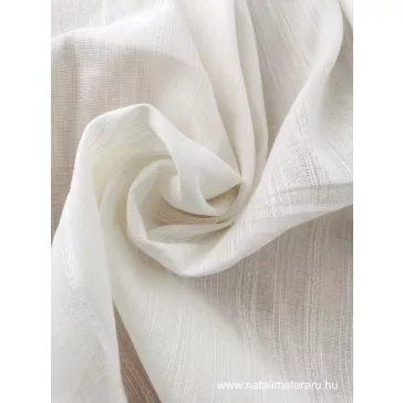 Jacquard woven white linen fabric - 245 cm wide