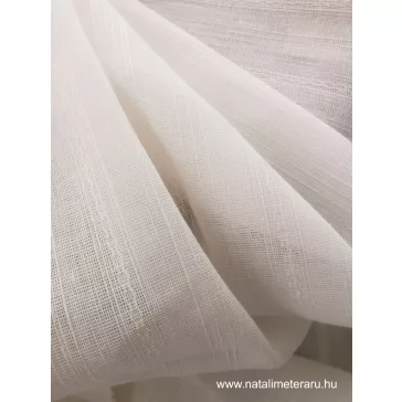 Jacquard woven white linen fabric - 245 cm wide
