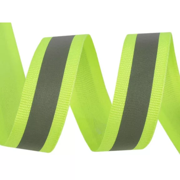 Fényvisszaverő pánt szélessége 20 mm szövöt anyagon - 1 vakító sárgászöld neon (100 m-os csomagolás) Fényvisszaverő pánt szélessége 20 mm szövöt anyagon - 1 vakító sárgászöld neon (100 m-os csomagolás)