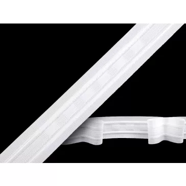   Függönyzsinór 2 hajtásos szélessége 25 mm - fehér (100 m-os csomagolás)