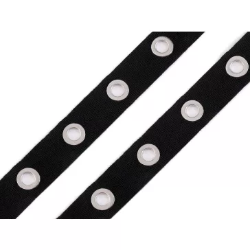   Paszomány / ringlis szalag szélessége 24 mm - 1 fekete nikkel (27 m-os csomagolás)