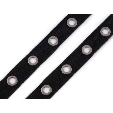   Paszomány / ringlis szalag szélessége 24 mm - 1 fekete nikkel (27 m-os csomagolás)