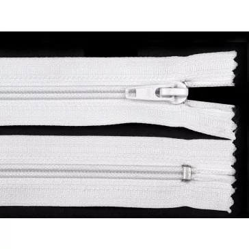   Cipzár húzózár No 5 nem bontható 18cm POL - 101 fehér (50 db-os csomagolás)