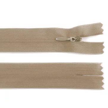   Rejtett spirál cipzár No 3 hossza 50 cm dederon - 292 szürkés bézs (50 db-os csomagolás)