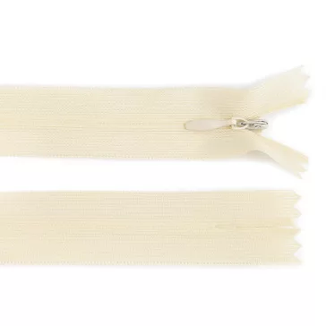   Rejtett spirál cipzár No 3 hossza 35 cm dederon - 103 világos krém (10 db-os csomagolás)
