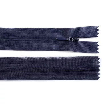   Rejtett spirál cipzár No 3 hossza 60 cm dederon - 330 sötétkék (10 db-os csomagolás)