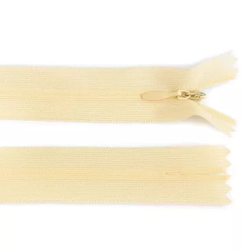   Rejtett spirál cipzár No 3 hossza 60 cm dederon - 103 világos krém (10 db-os csomagolás)