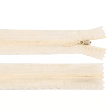   Rejtett spirál cipzár No 3 hossza 40 cm dederon - 306 világos bézs (10 db-os csomagolás)