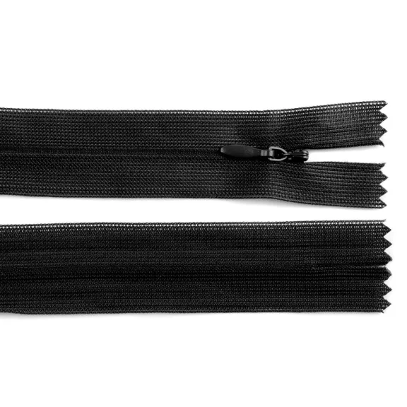 Rejtett spirál cipzár No 3 hossza 30 cm dederon - 332 fekete (10 db-os csomagolás) Rejtett spirál cipzár No 3 hossza 30 cm dederon - 332 fekete (10 db-os csomagolás)