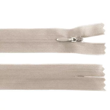   Rejtett spirál cipzár No 3 hossza 30 cm dederon - 292 szürkés bézs (50 db-os csomagolás)