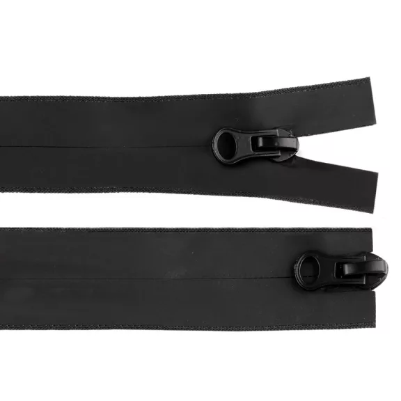 Vízálló cipzár No 5 hossza 80 cm spirálos matt 2 futó / kétutú - fekete (10 db-os csomagolás) Vízálló cipzár No 5 hossza 80 cm spirálos matt 2 futó / kétutú - fekete (10 db-os csomagolás)