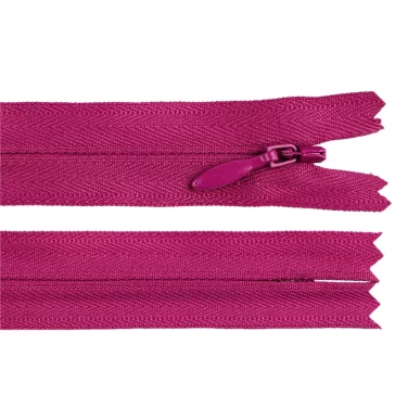   Rejtett spirálos cipzár YKK No 4 hossza 60 cm - 853 fukszia sötét (1 db-os csomagolás)