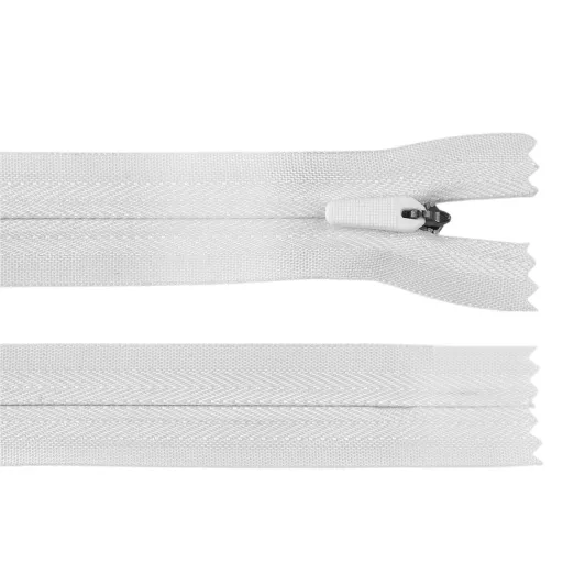 Rejtett spirál cipzár No. 3 25 cm hosszú, kültéri ruházathoz és kiegészítőkhöz, semi-lock záródással