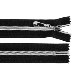 Spirál cipzár No 7 hossz 18 cm ezüst fogakkal