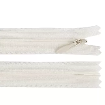   Rejtett spirálcipzár YKK No. 5, hossza 60 cm, dederon - 841 krém világos (20 db-os csomagolás)