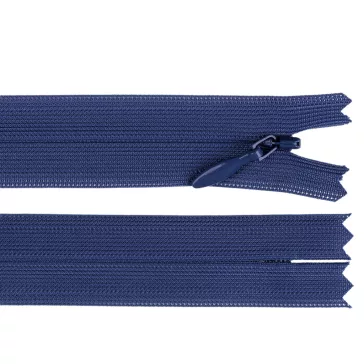   Rejtett spirálcipzár YKK No. 5, hossza 60 cm, dederon - 388 kék delta (20 db-os csomagolás)