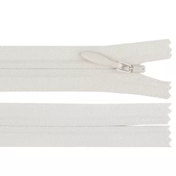   Rejtett spirál cipzár YKK 4-es méretű 55 cm-es - 030 világos krém (20 db-os csomagolás)