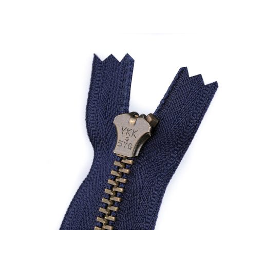 YKK cipzár No 5 18 cm sárgaréz ( jeans)