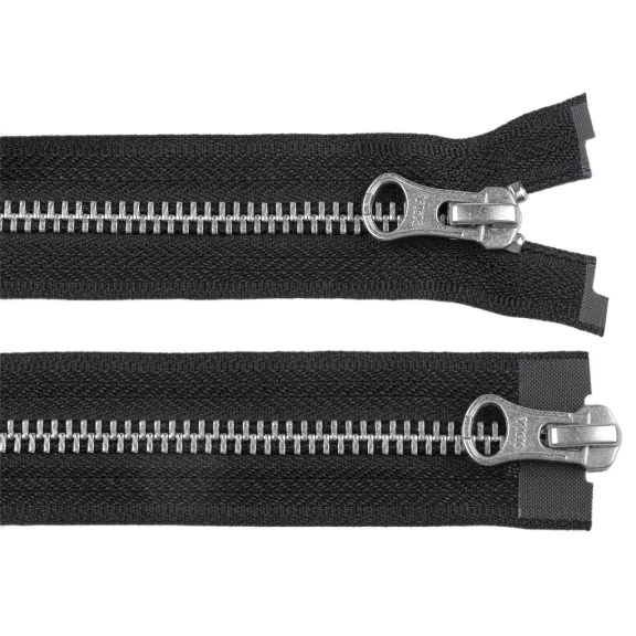 Fém cipzár YKK No 5 bontható 2 kocsi / kétirányú, 80 cm, bőr - fekete nikkel (25 db-os csomagolás) Fém cipzár YKK No 5 bontható 2 kocsi / kétirányú, 80 cm, bőr - fekete nikkel (25 db-os csomagolás)