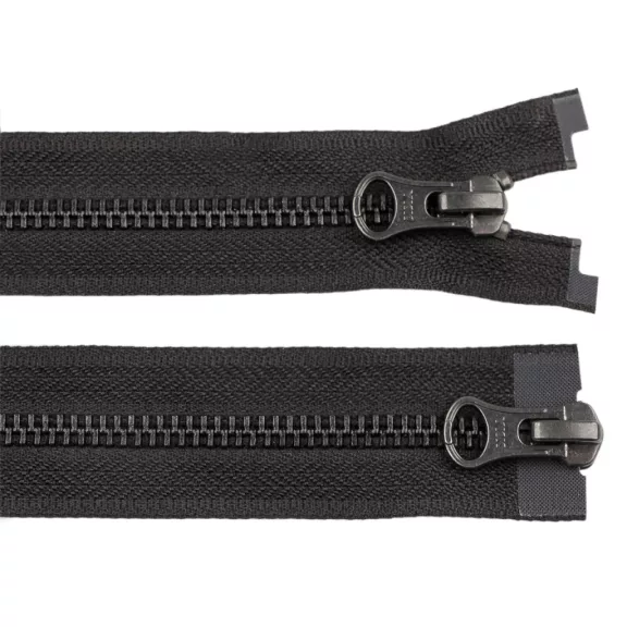 Fém cipzár YKK No 5 bontható 2 kocsi / kétirányú, 90 cm, bőr - fekete fekete nikkel (25 db-os csomagolás) Fém cipzár YKK No 5 bontható 2 kocsi / kétirányú, 90 cm, bőr - fekete fekete nikkel (25 db-os csomagolás)