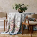 Festői virágok kék alapon 150 cm széles pamutvászon Festői virágok kék alapon 150 cm széles pamutvászon
