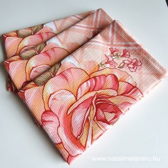 Festői virágok, 3 darabos konyharuha lazac színű