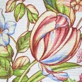   Painterly flowers blue on a background, 50 cm wide waffle fabric