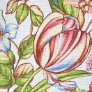 Painterly flowers blue on a background, 50 cm wide waffle fabric
