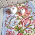   Festői virágok, 3 darabos konyharuha+asztalifutó 1,2 szett (világoskék)
