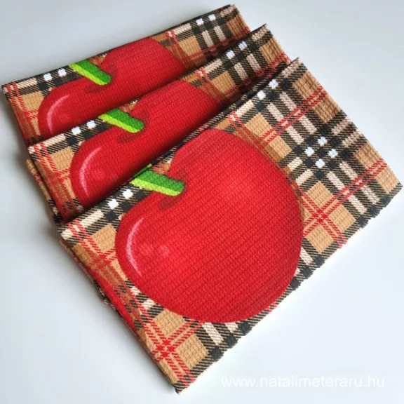 Meggyes-kockás, 3 darabos konyharuha Meggyes-kockás, 3 darabos konyharuha