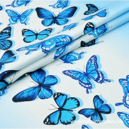 Kék pillangók 50 cm széles pamutvászon