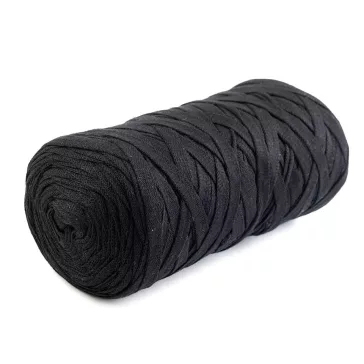   Lapos spaghetti Ribbon 250 g fonal - 9 (750) fekete (4 db-os csomagolás)
