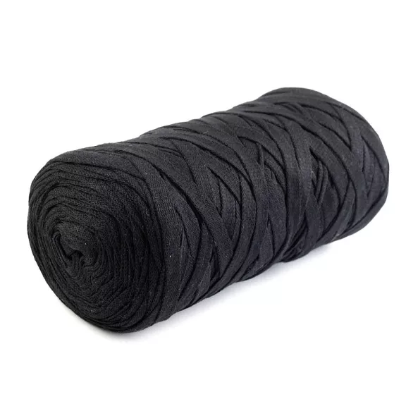 Lapos spaghetti Ribbon 250 g fonal - 9 (750) fekete (1 db-os csomagolás) Lapos spaghetti Ribbon 250 g fonal - 9 (750) fekete (1 db-os csomagolás)