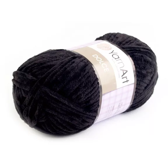 Zsenília kötőfonal Dolce 100 g - 7 (742) fekete (1 db-os csomagolás) Zsenília kötőfonal Dolce 100 g - 7 (742) fekete (1 db-os csomagolás)
