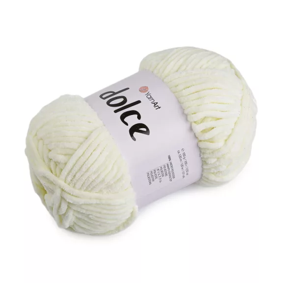 Zsenília kötőfonal Dolce 100 g - 42 (856) krém világos (1 db-os csomagolás) Zsenília kötőfonal Dolce 100 g - 42 (856) krém világos (1 db-os csomagolás)