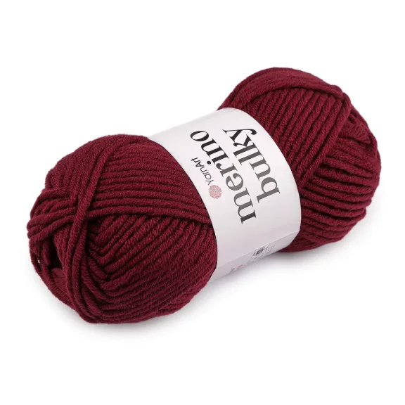 Kötőfonal Merino gombolyagok 100 g - 28 (577) bordó (1 db-os csomagolás) Kötőfonal Merino gombolyagok 100 g - 28 (577) bordó (1 db-os csomagolás)