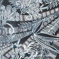 Dark turquoise blue fern 50 cm wide cotton fabric