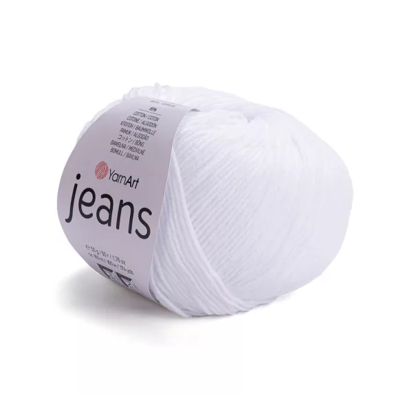 Kötőfonal Gina 50 g / Jeans 50 g - 49 (62) hófehér (1 db-os csomagolás) Kötőfonal Gina 50 g / Jeans 50 g - 49 (62) hófehér (1 db-os csomagolás)