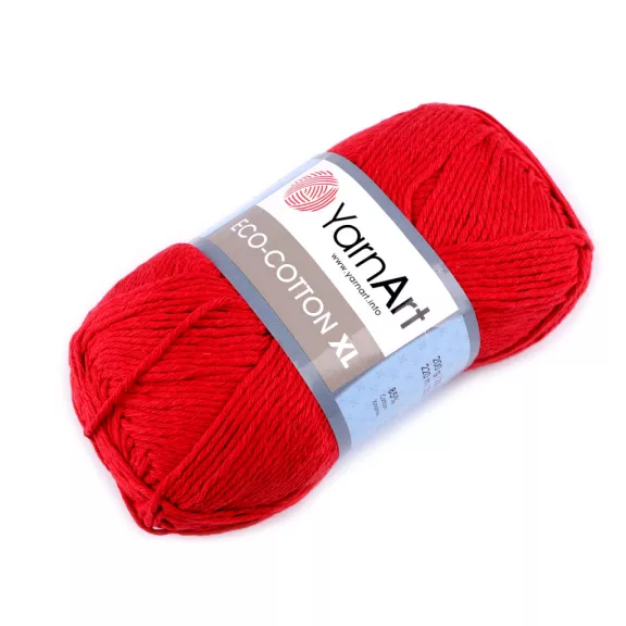 Kötőfonal Eco - cotton XL 200 g - 14 (769) piros (5 db-os csomagolás) Kötőfonal Eco - cotton XL 200 g - 14 (769) piros (5 db-os csomagolás)