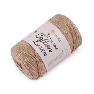   Kötőfonal Macrame Cotton lurex 250 g - 4 (735) bézs arany (1 db-os csomagolás)