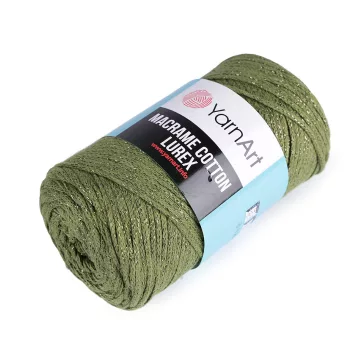   Kötőfonal Macrame Cotton lurex 250 g - 10 (741) zöld olajbogyós arany (1 db-os csomagolás)