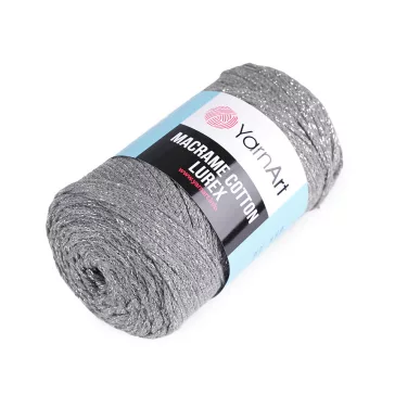   Kötőfonal Macrame Cotton lurex 250 g - 12 (737) szürke ezüst (1 db-os csomagolás)