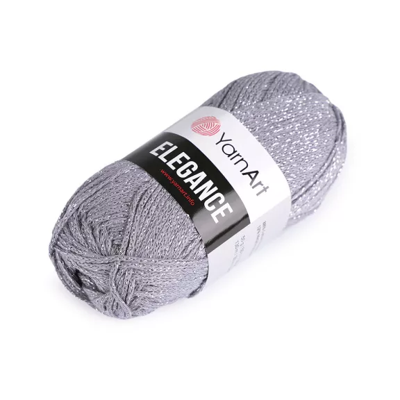 Pamut kötőfonal Elegance metál cérnával 50 g - 5 (102) szürke ezüst (1 db-os csomagolás) Pamut kötőfonal Elegance metál cérnával 50 g - 5 (102) szürke ezüst (1 db-os csomagolás)