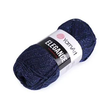   Pamut kötőfonal Elegance metál cérnával 50 g - 6 (105) blue dark (1 db-os csomagolás)