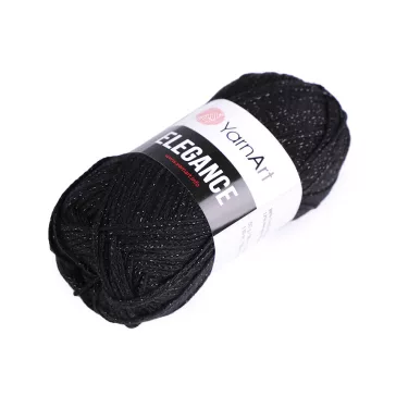   Pamut kötőfonal Elegance metál cérnával 50 g - 7 (104) fekete (1 db-os csomagolás)